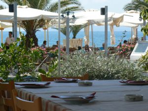 Albania, Saranda city - waterfront restaurant