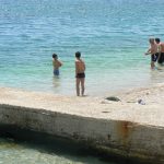 Albania, Saranda city - swimming area in the harbor