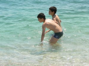 Albania, Saranda city - swimming area in the harbor