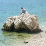 Albania, Saranda city - ancient ruin offshore