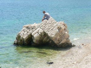 Albania, Saranda city - ancient ruin offshore