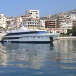 Albania, Saranda city with ferry boat to Greece