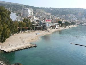 Albania, Saranda - view of the beach and city center