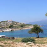 Albania, Saranda city - view of the sea and  Corfu