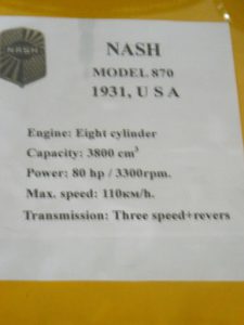 Serbia, Belgrade Auto Museum car display -  1931 Nash