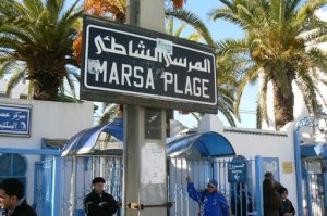 Tunisia, La Marsa (La Marsa beach) town tram station