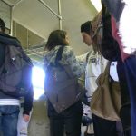 Tunisia, La Marsa - students use tram to commute to