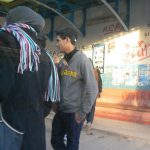 Tunisia, La Marsa - students use tram to commute to