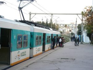 Tunisia, La Marsa - tram station