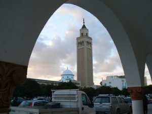 Tunisia, La Marsa - mosque minaret tower