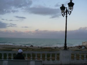 Tunisia, La Marsa sea front promenade