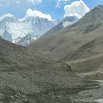 Bleak treeless slopes and cold running streams  along very rocky