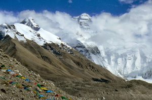 A close-up telephoto view of the north Face on the