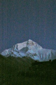 Another grainy image of the mountain after sundown. Note the clear