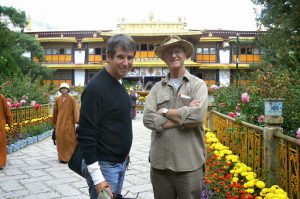Tibet, Lhasa: Michael and Richard at the summer palace  of