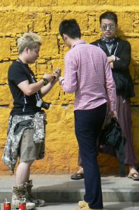 Tibet, Lhasa: Potala Palace - likely gay visitors  taking each