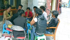 Tibet: Lhasa - local guys hanging out