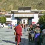 Tibet: entrance to temple