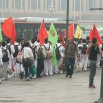 China: groups at Beijing train station