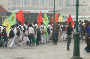 China: groups at Beijing train station