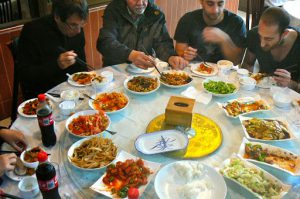 China: communal lunch at Great Wall restaurant