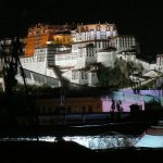 Tibet: Lhasa - night view of the enormous and