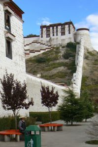 Tibet: Lhasa - outer walls of Potala Palace