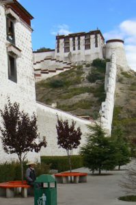 Tibet: Lhasa - outer walls of Potala Palace
