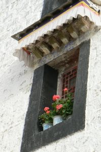 Tibet: Lhasa - Potala Palace window detail