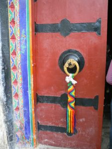 Tibet: Lhasa - Potala Palace ticket office entry door detail