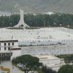 Tibet: Lhasa - plaza of the martyrs in front of