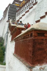 Tibet: Lhasa - Potala Palace walls and steps