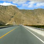 Tibet: Lhasa city - new road from airport to city