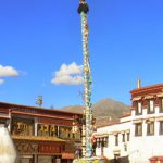 Tibet: Lhasa - Tibetan Quarter of the city; ceremonial pole