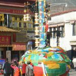 Tibet: Lhasa - Tibetan Quarter of the city; ceremonial pole