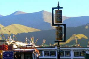 Tibet: Lhasa - Tibetan Quarter of the city;  the hills