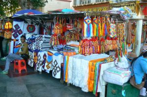 Tibet: Lhasa - Tibetan Quarter of the city;  souvenir stall