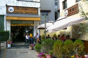 Tibet: Lhasa - Tibetan Quarter of the city;  western cafe.