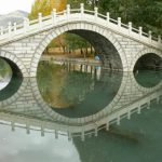 Tibet: Lhasa - a traditional bridge over a canal