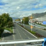 Tibet: Lhasa - modern 6-lane highway built by Chinese