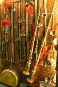 Tibet: Lhasa - musical instruments in the Tibet Snow Mountain