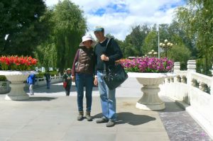 Tibet: Lhasa - Summer Palace Michael and Tibetan guide Tenzin