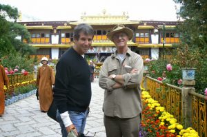 Tibet: Lhasa - Summer Palace  Micheal and Richard and pilgrims.