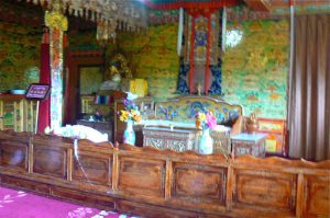 Tibet: Lhasa - Summer Palace The throne room of the Dalai