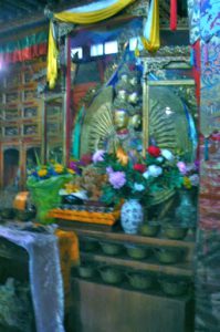 Tibet: Lhasa - Summer Palace Altar in Truzing Place.