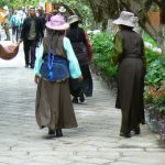 Tibet: Lhasa - Summer Palace Many pilgrims come to the Palace