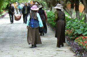 Tibet: Lhasa - Summer Palace Many pilgrims come to the Palace