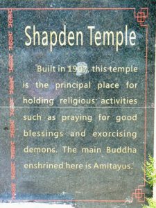 Tibet: Lhasa - Summer Palace Shapden Temple description.