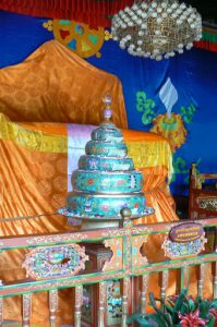 Tibet: Lhasa A throne in one of the inner shrines in