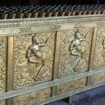 Tibet: Lhasa Metal reliefs in Jokhang Temple.